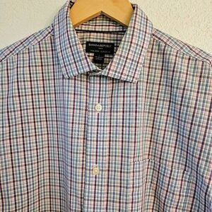 NWOT Banana Republic Men's Long-sleeve Classic Fit Button-down: Pastel plaid: Lg